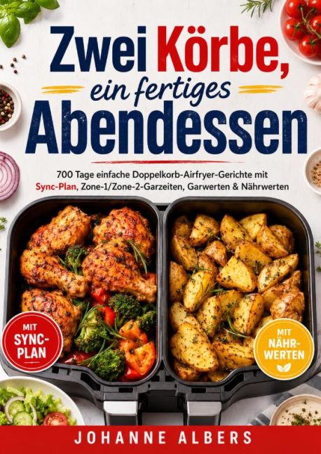 Zwei Körbe, ein fertiges Abendessen